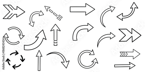 Collection of various arrow icons and symbols