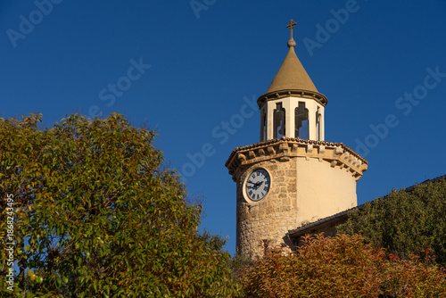 San Salvador Monastery in the beautiful village of Oña, Burgos, Castilla y Leon, Spain, in a sunny day.