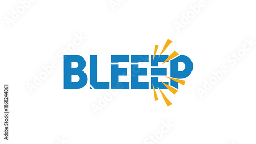 The word "BLEEP" is displayed in blue text with sound wave graphics in yellow. White background