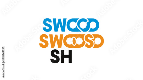 A logo featuring three lines of text "SWOOD," "SWCOSO," and "SH," each of differing colors