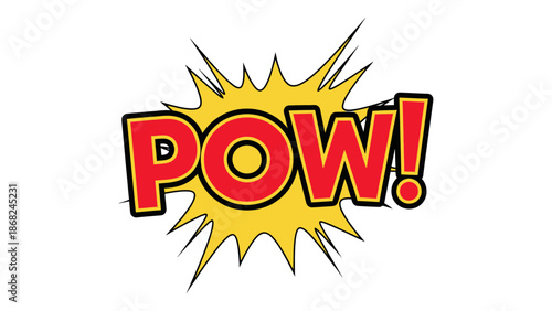 Bold, stylized comic book "POW!" sound effect graphic against a white background