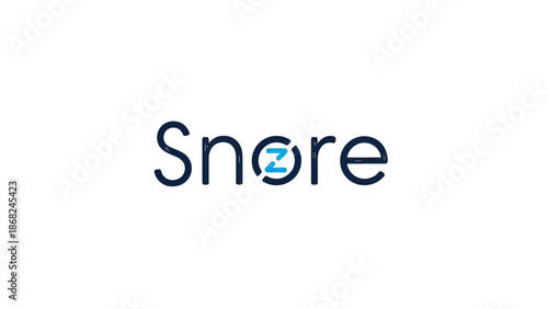 Simple logo design with "Snore" text in dark blue, "Z" icon. White background