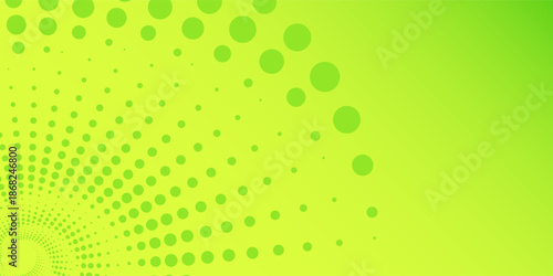 Abstract green gradient vector banner. Halftone dotted minimal contemporary long background art illustrations vector halftone good