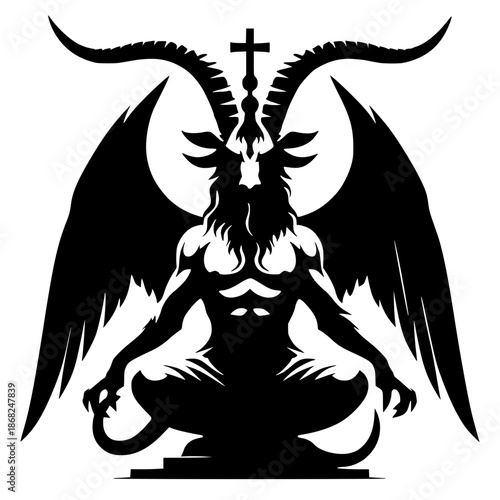 Silhouette of the statue of Baphomet