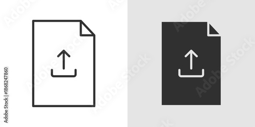 File Upload Icon representing data transfer, cloud storage, and digital document management.