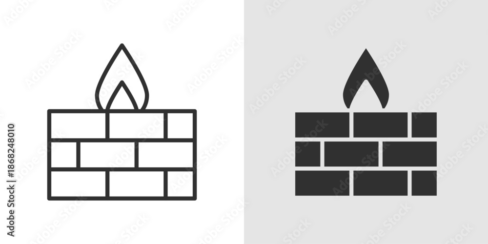 Obraz premium Firewall Icon representing network security, data protection, and cybersecurity.