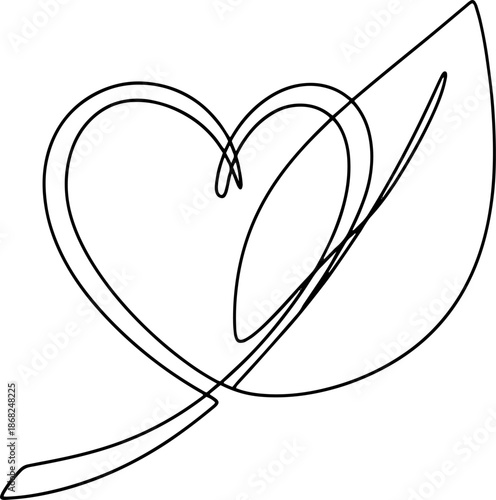 Hand Drawn Valentine Love Doodle Line Art Abstract Ornament Design