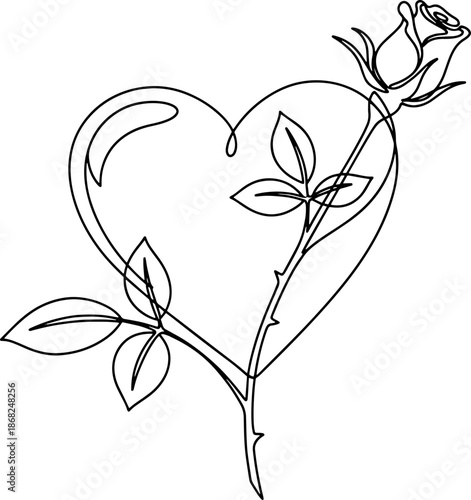Hand Drawn Valentine Love Doodle Line Art Abstract Ornament Design