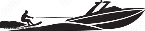 Water Ski Silhouette Vector Bundle