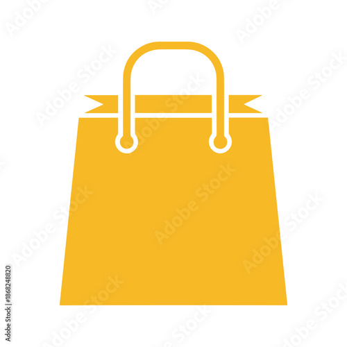 Yellow Shopping Bag Icon