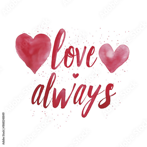 Wallpaper Mural Elegant Love Always Handwritten Lettering with Heart Accents Clipart PNG, Transparent Background Torontodigital.ca