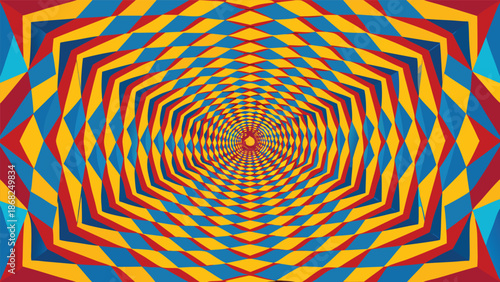 Abstract art showcasing a mesmerizing optical illusion with colorful patterns