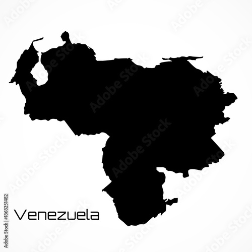 Venezuela black map isolated on white background. Vector illustration
