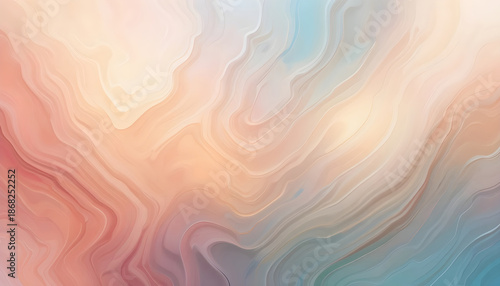 Soft peach and blue abstract marbled texture background orange pink