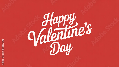 Happy Valentines Day message on red background transparent background