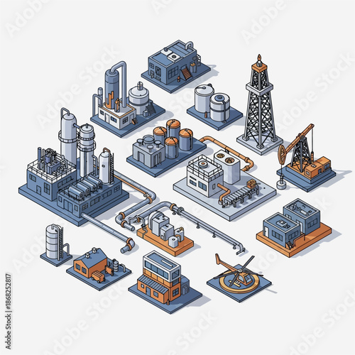Oil Refinery Industrial Equipment and Machinery.