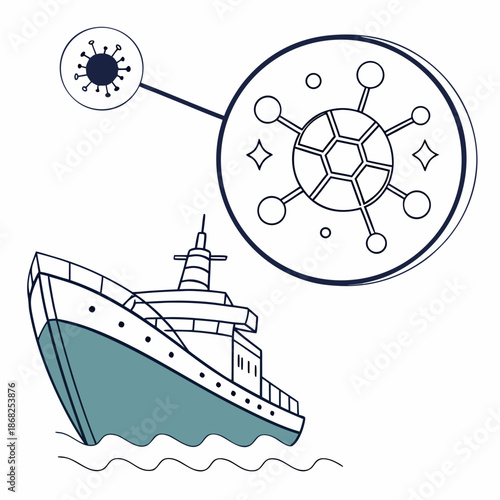 Ship Hull Nanotechnology Coating for Hydrodynamic Efficiency and Corrosion Protection Illustration