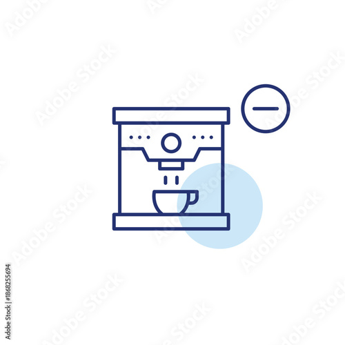 Turkish cezve coffee maker and minus. Hot drinks unavailable. Remove from order. Pixel perfect, editable stroke vector icon