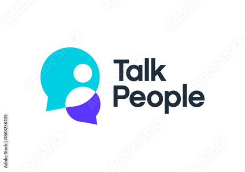 abstract people with talk logo. online chat logo communication concept vector design
