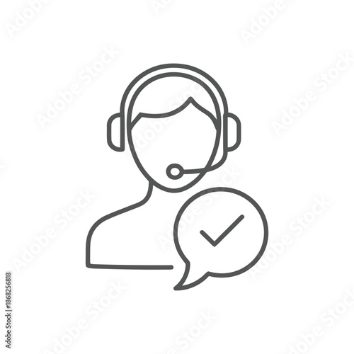 Customer service and support icon call center and technical support. Vector illustration