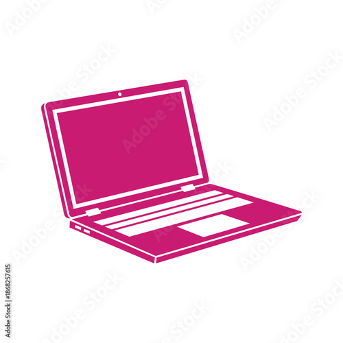 Pink Laptop Illustration