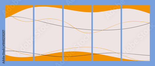 This template features wavy lines and colorful backgrounds for social media storytelling. It is designed for engaging online sharing.