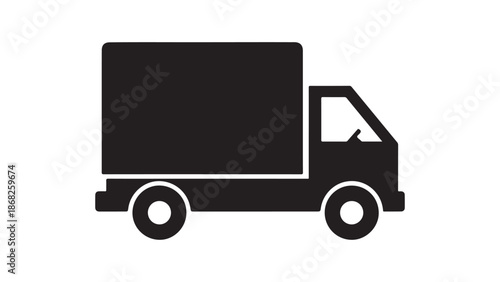 Minimalist delivery truck icon Vector, illustration