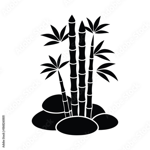 zen stones and bamboo