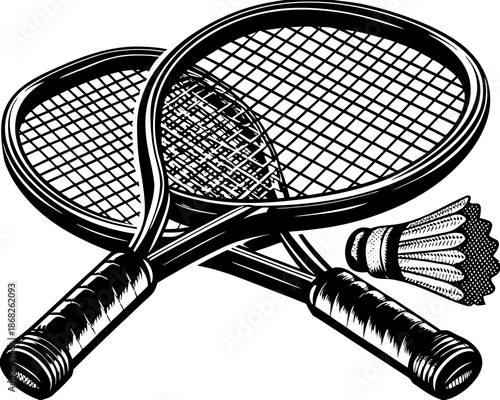 badminton bat and flower