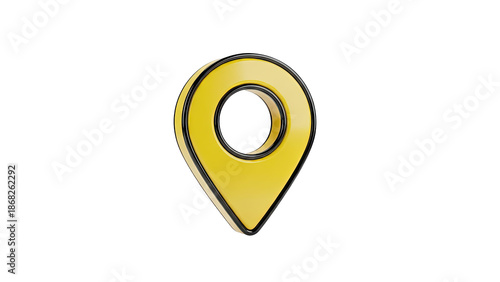 Free Download Yellow 3D Map Pin Icon - GFXLoad