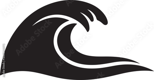 Black and white wave graphic design element for various projects