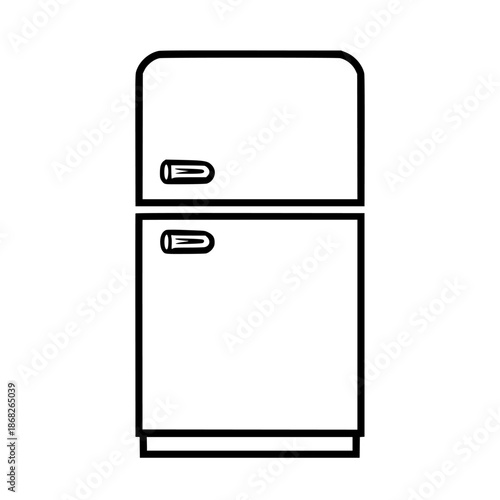 Black White Appliance Art: Minimalist Line Drawing Fridge Magnet Clip Clean 2 | Clean, isolated vector art for creative projects.