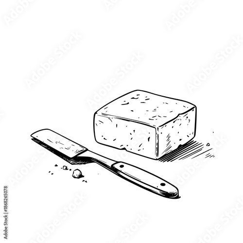 Fudge Cutter: Tool Artisanal Delight | Clean, isolated vector art for creative projects.