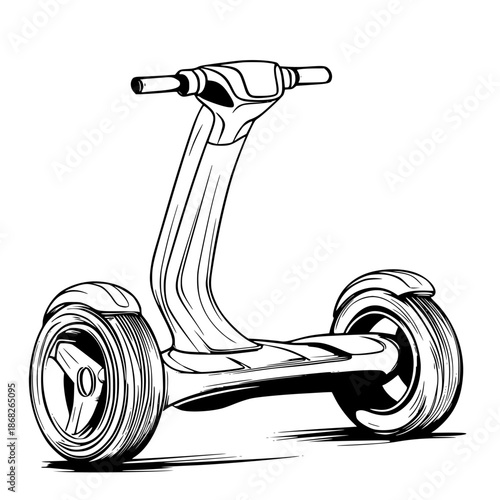 Futuristic Hover Scooter: Modern Twist Transportation | Clean, isolated vector art for creative projects.