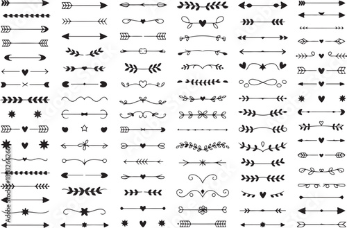 Large arrow icons mega set with navigation pointers directions and infographic elements
