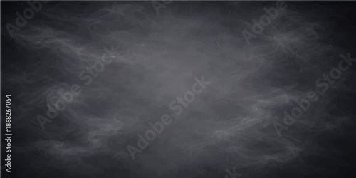 A dark grunge black and white background featuring a storm of smoke and mist with a moody sky texture and fog motion