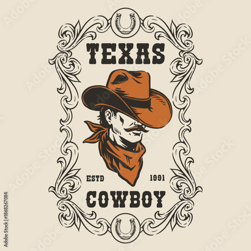 Vintage Texas cowboy design