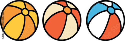 Three Colorful Beach Balls