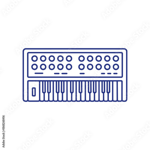 Synthesizer Keyboard Line Art Illustration