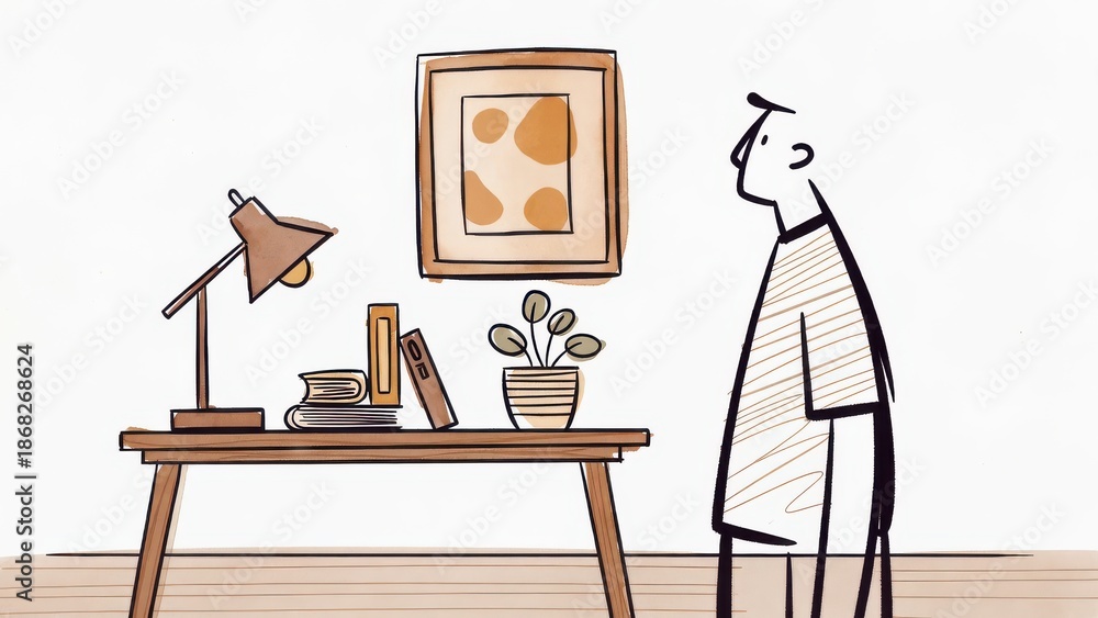 Obraz premium Self Reflection Theme: Awareness practice reshaping habits in personal studio 