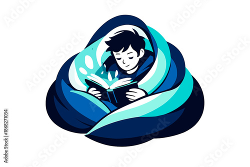 Reading Cocoon. Reading Cocoon. A blanket forming a soft cocoon around a reader and their book. Total escape