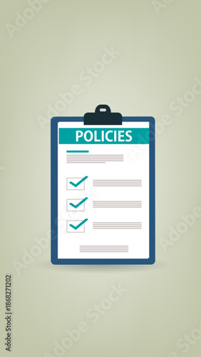 Policies document. Policies regulation concept list document
