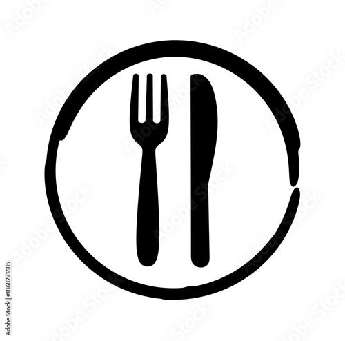 fork and knife icon vector on white background