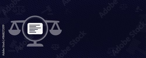 Contract Law and Legal Document Concept with Paper Sheet and Scales Symbol Vektor Illustration on Dark Background with Copy Space for Jurisprudence and Professional Services