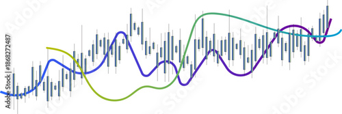 analytics graph and financial chart on a monitor investment trading graph