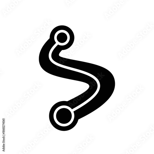 Curved Road Path Icon – Winding Route Symbol for Navigation, Journey & Abstract Design