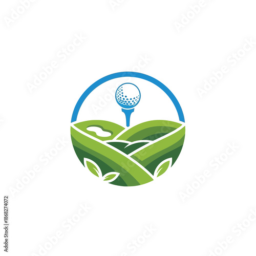 Golf Course Logo Icon – Green Fairway Flag Emblem for Sports, Club & Tournament Design
