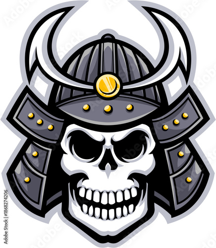 Vintage Samurai Warrior Riding Horse Action Sketch, Japanese Ronin with Katana Sword Engraving Style for T-shirt Design Samurai Skull in Helmet Vecto...