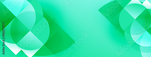 Abstract background features overlapping green circles, creating dynamic visual effect. Smooth gradients enhance depth, offering modern aesthetic.