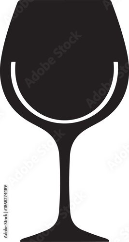 Elegant black silhouette of a glass, a timeless icon for drinkware and celebration